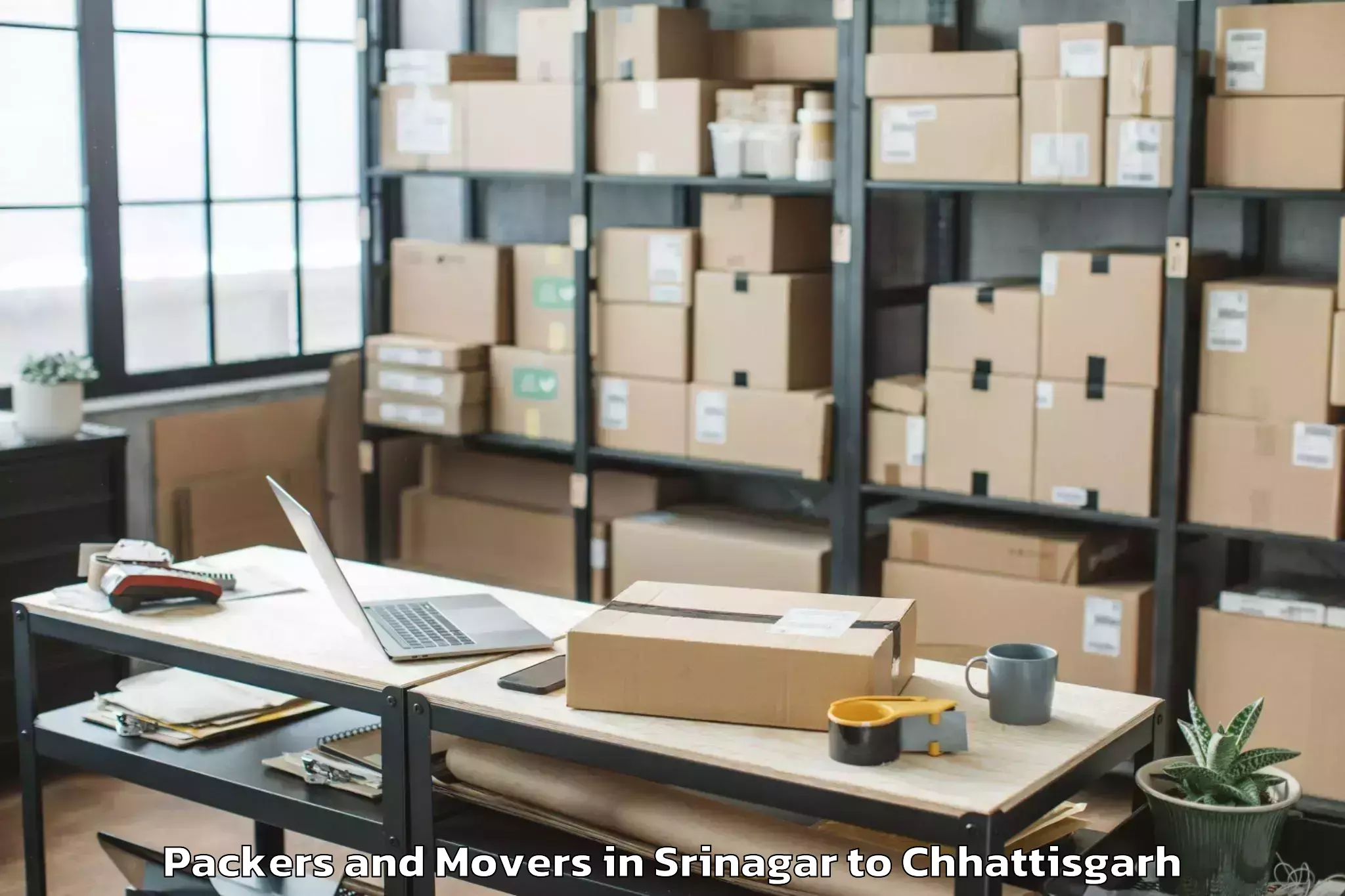 Reliable Srinagar to Dondiluhara Packers And Movers